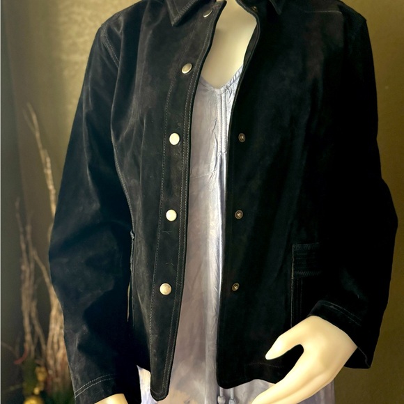 Women's Black Jacket Leather Chico’s - Picture 1 of 6